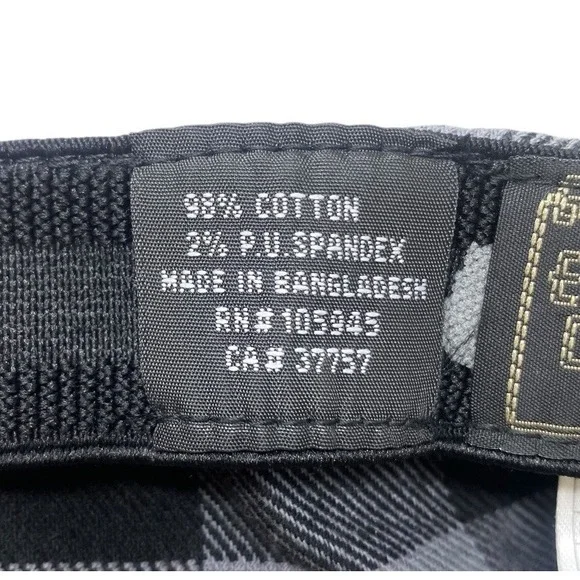 Element Skateboarding Flex Fit Hat Baseball Cap Skate Grunge Black/Grey Check - Picture 8 of 9